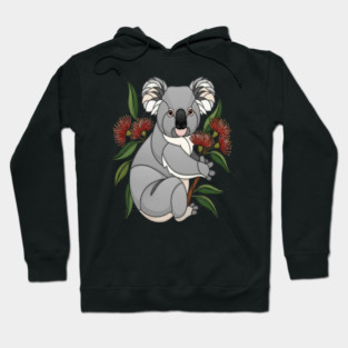 Stained Glass Koala Botanical Wildlife Illustration Hoodie
