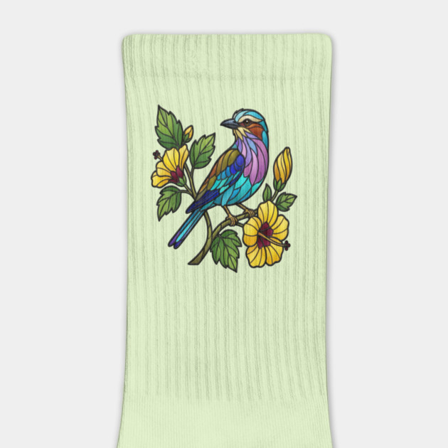 Stained Glass Lilac Breasted Roller Bird Art by BirdsnStuff