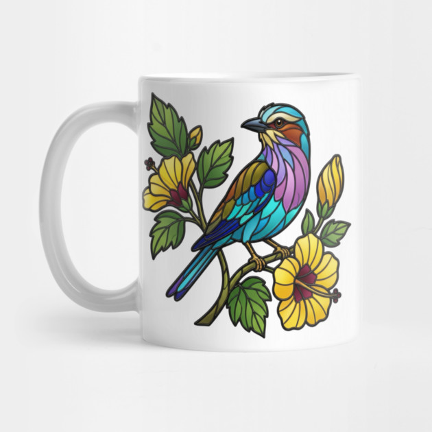 Stained Glass Lilac Breasted Roller Bird Art by BirdsnStuff