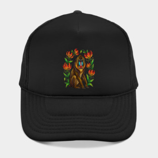 Stained Glass Mandrill Botanical Wildlife illustration Hat