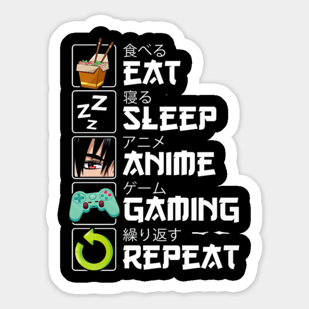 Eat Sleep Anime Gaming Repeat Kawaii Otaku Magnet by yangho