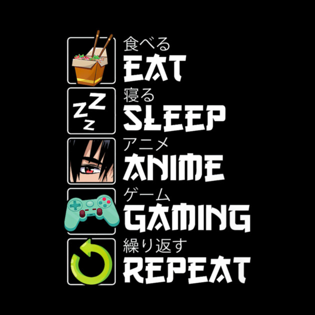 Eat Sleep Anime Gaming Repeat Kawaii Otaku by yangho