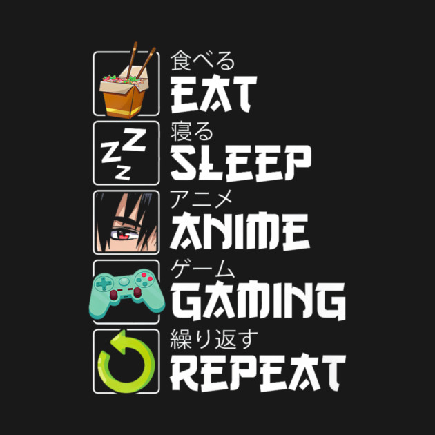 Eat Sleep Anime Gaming Repeat Kawaii Otaku by yangho