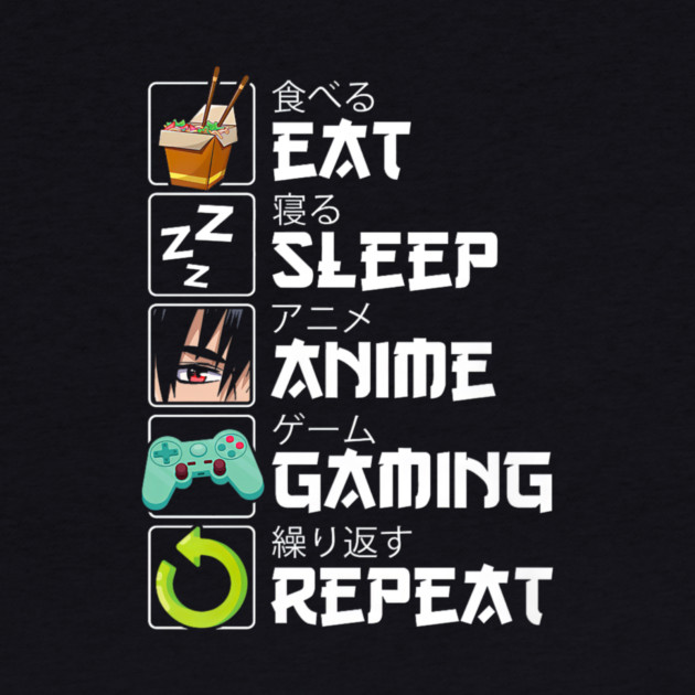 Eat Sleep Anime Gaming Repeat Kawaii Otaku by yangho