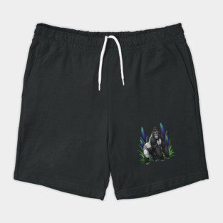 Stained Glass Mountain Gorilla Botanical Art Shorts