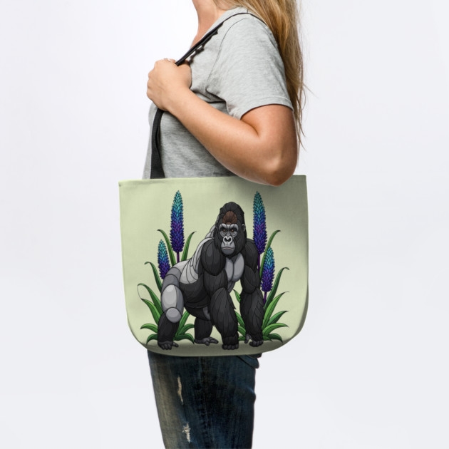 Stained Glass Mountain Gorilla Botanical Art by BirdsnStuff