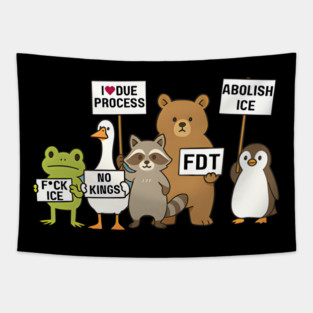 Defund ICE Out Now Tapestry