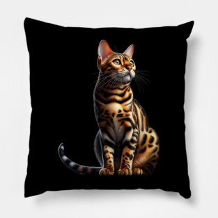 S2 Bengal Cat (17) Pillow