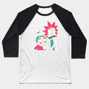 Rick and Morty Portrait Illustration Baseball T-Shirt