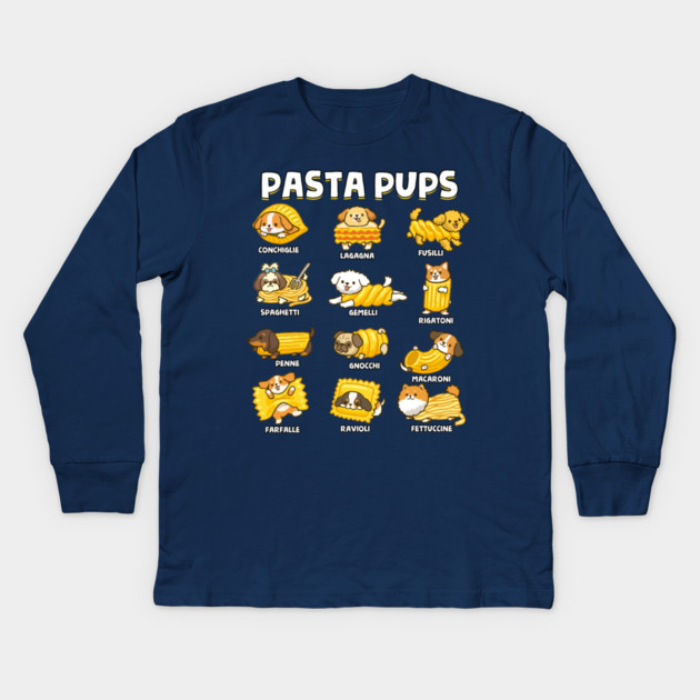 Pasta Pups Kids Long Sleeve T-Shirt by GoshWow®