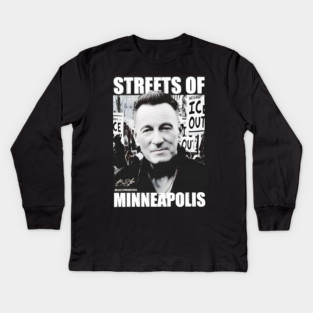 Bruce Springsteen streets of Minneapolis anti ICE Kids Long Sleeve T-Shirt