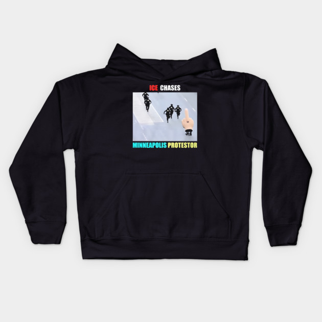 ICE Chases Minneapolis Protestor Kids Hoodie by Donald's Store 2
