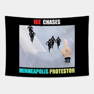 ICE Chases Minneapolis Protestor Tapestry