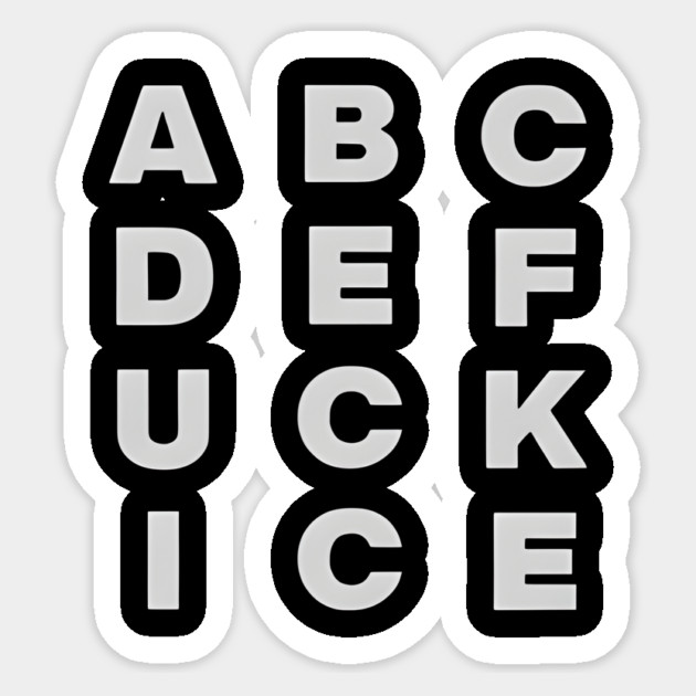 Original Abcdefuck Ice Alphabet Sticker by Donald's Store 2