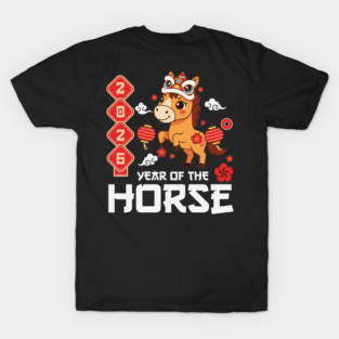 Year of The Horse 2026 Cute Kawaii Chinese New Year Kids T-Shirt