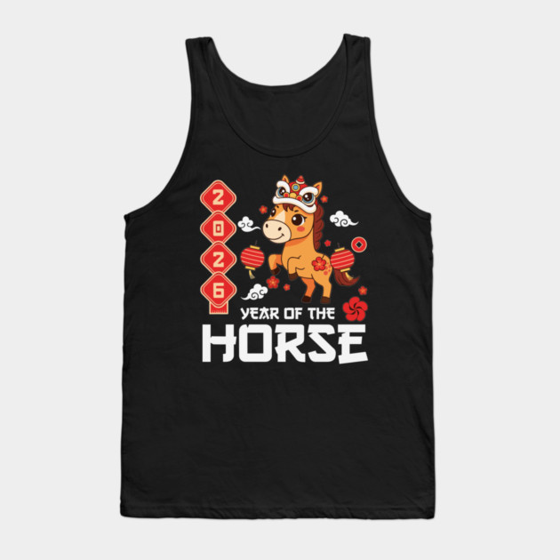 Year of The Horse 2026 Cute Kawaii Chinese New Year Kids Tank Top by Chi's Store 1