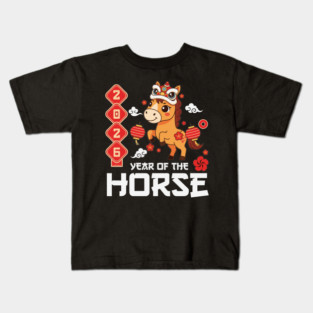 Year of The Horse 2026 Cute Kawaii Chinese New Year Kids Kids T-Shirt
