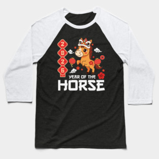 Year of The Horse 2026 Cute Kawaii Chinese New Year Kids Baseball T-Shirt