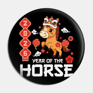 Year of The Horse 2026 Cute Kawaii Chinese New Year Kids Pin