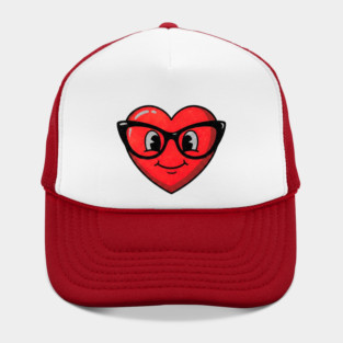 Cute Heart Face With Glasses Hat