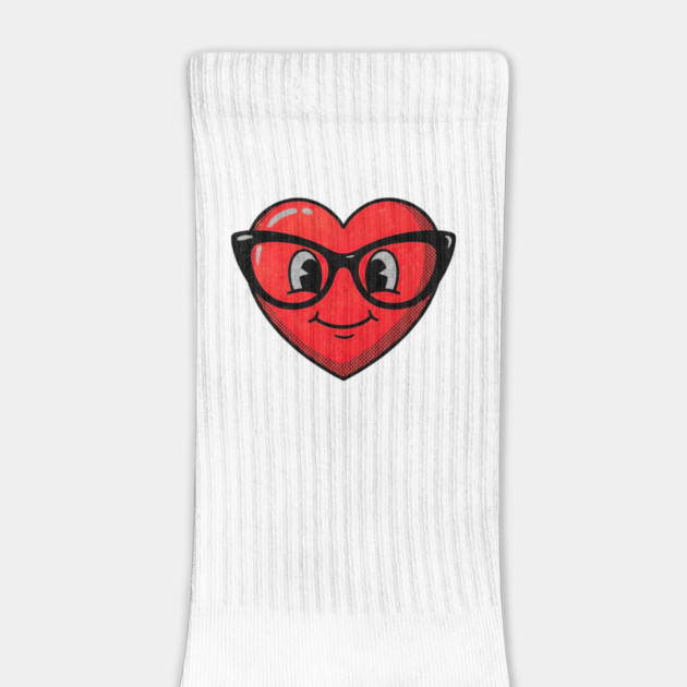Cute Heart Face With Glasses by Creatifly Graphic Tees