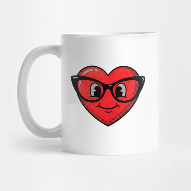 Cute Heart Face With Glasses by Creatifly Graphic Tees