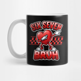 Six Seven Bruh Dabbing Heart Meme Mug