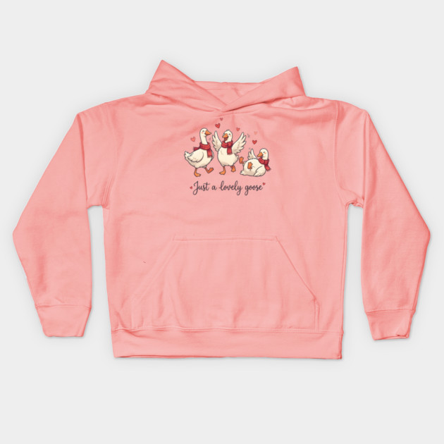 Just a Lovely Goose Kids Hoodie by Creatifly Graphic Tees