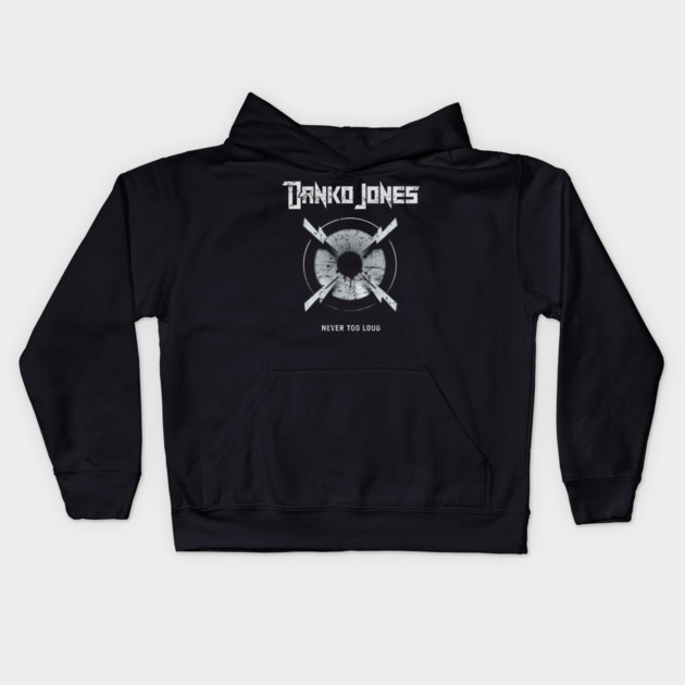 DANKO JONES - NEVER TOO LOUD Kids Hoodie by James Bates