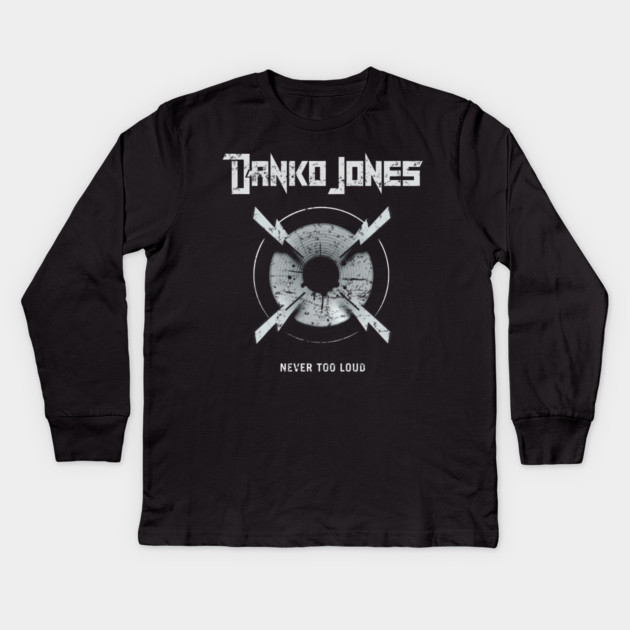 DANKO JONES - NEVER TOO LOUD Kids Long Sleeve T-Shirt by James Bates