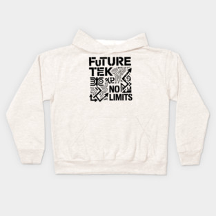 Future Tek No Limits T-Shirt | Cyber Streetwear Graphic Tee | Bold Typography Design Kids Hoodie