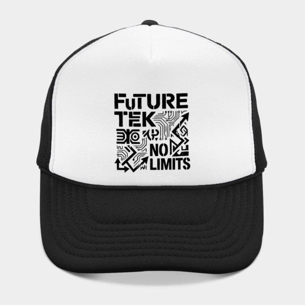 Future Tek No Limits T-Shirt | Cyber Streetwear Graphic Tee | Bold Typography Design by Muhammad Naveed Khan
