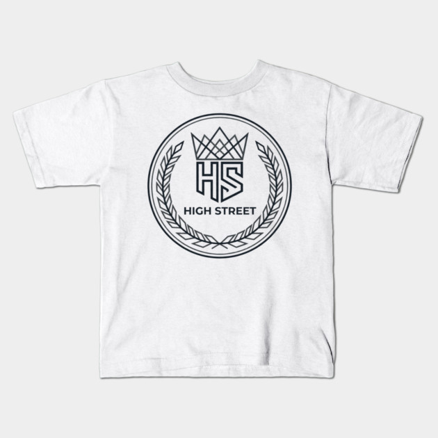 High Street T-Shirt | Bold Urban Typography Tee | Modern Streetwear Graphic Kids T-Shirt by Muhammad Naveed Khan