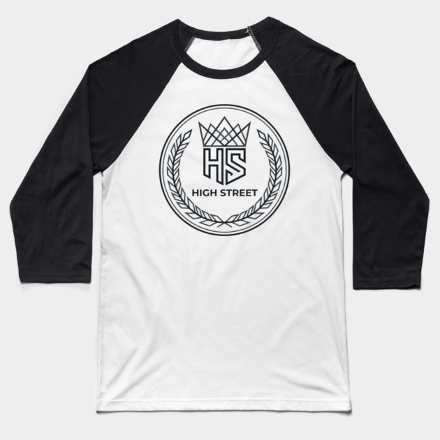 High Street T-Shirt | Bold Urban Typography Tee | Modern Streetwear Graphic Baseball T-Shirt by Muhammad Naveed Khan