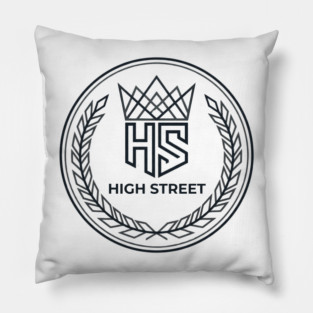 High Street T-Shirt | Bold Urban Typography Tee | Modern Streetwear Graphic Pillow