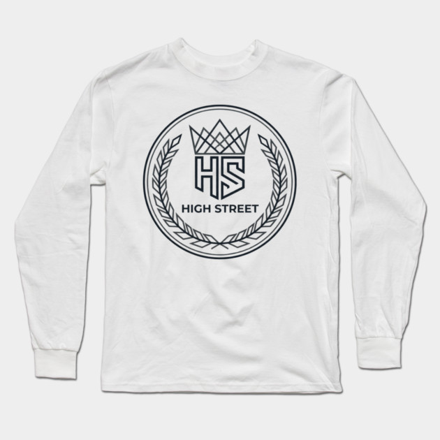High Street T-Shirt | Bold Urban Typography Tee | Modern Streetwear Graphic Long Sleeve T-Shirt by Muhammad Naveed Khan