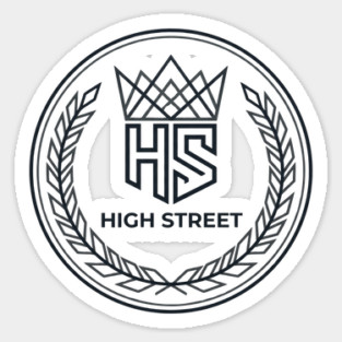 High Street T-Shirt | Bold Urban Typography Tee | Modern Streetwear Graphic Sticker