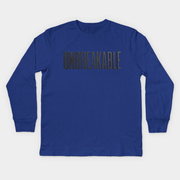 Unbreakable T-Shirt | Bold Motivational Typography Tee | Urban Streetwear Graphic Kids Long Sleeve T-Shirt by Muhammad Naveed Khan