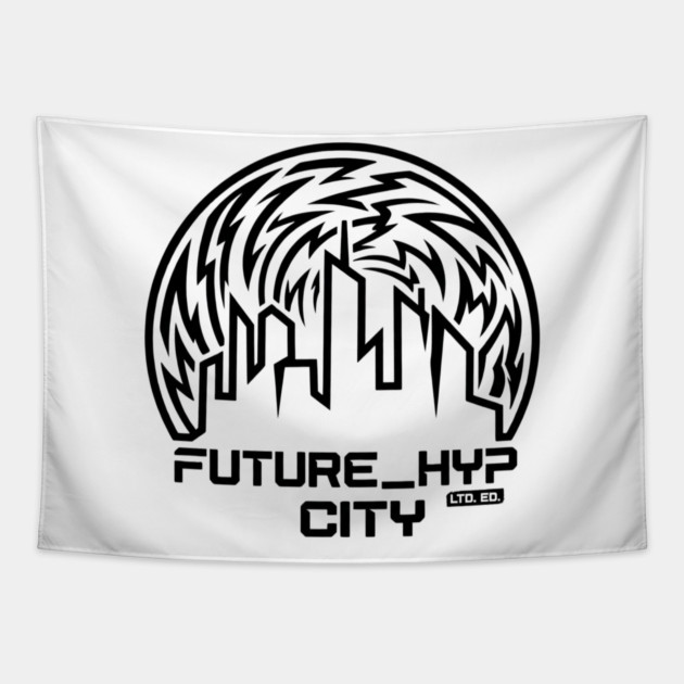 Future Hyp City T-Shirt | Cyber Streetwear Typography Tee | Bold Urban Graphic Tapestry by Muhammad Naveed Khan