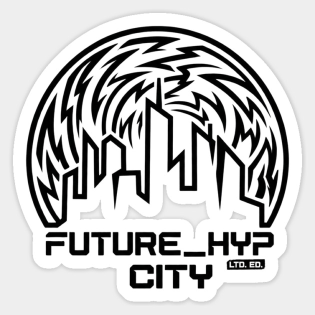 Future Hyp City T-Shirt | Cyber Streetwear Typography Tee | Bold Urban Graphic Magnet by Muhammad Naveed Khan
