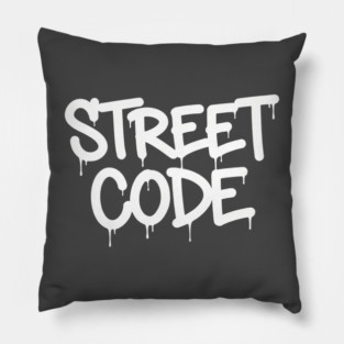 Street Code T-Shirt | Bold Urban Typography Tee | Streetwear Graphic Design Pillow
