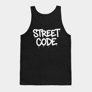 Street Code T-Shirt | Bold Urban Typography Tee | Streetwear Graphic Design Tank Top