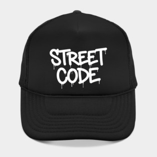 Street Code T-Shirt | Bold Urban Typography Tee | Streetwear Graphic Design Hat