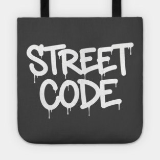 Street Code T-Shirt | Bold Urban Typography Tee | Streetwear Graphic Design Tote