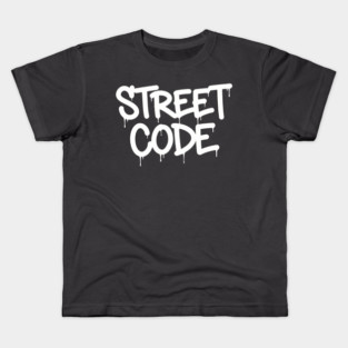 Street Code T-Shirt | Bold Urban Typography Tee | Streetwear Graphic Design Kids T-Shirt