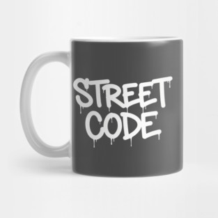 Street Code T-Shirt | Bold Urban Typography Tee | Streetwear Graphic Design Mug