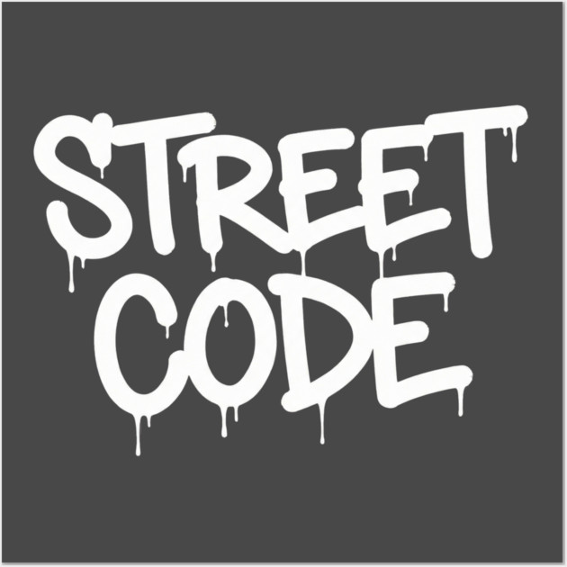 Street Code T-Shirt | Bold Urban Typography Tee | Streetwear Graphic Design Wall Art by Muhammad Naveed Khan