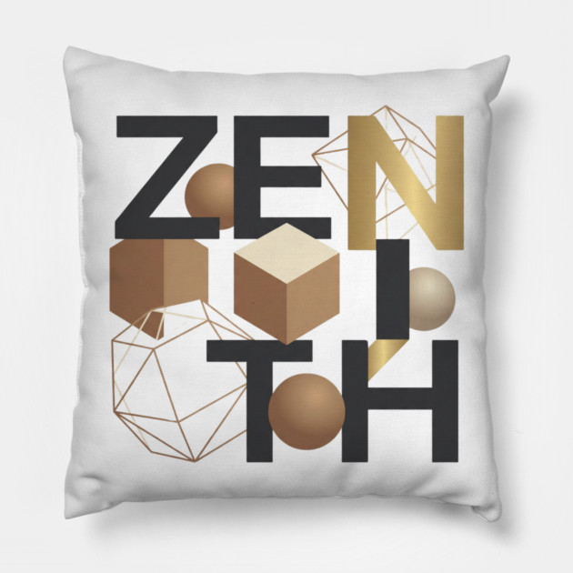 Zenith T-Shirt | Bold Minimal Typography Tee | Modern Urban Streetwear Graphic Pillow by Muhammad Naveed Khan