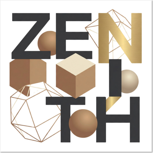 Zenith T-Shirt | Bold Minimal Typography Tee | Modern Urban Streetwear Graphic Wall Art by Muhammad Naveed Khan