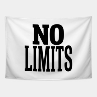 No Limits T-Shirt | Bold Motivational Typography Tee | Urban Streetwear Graphic Tapestry